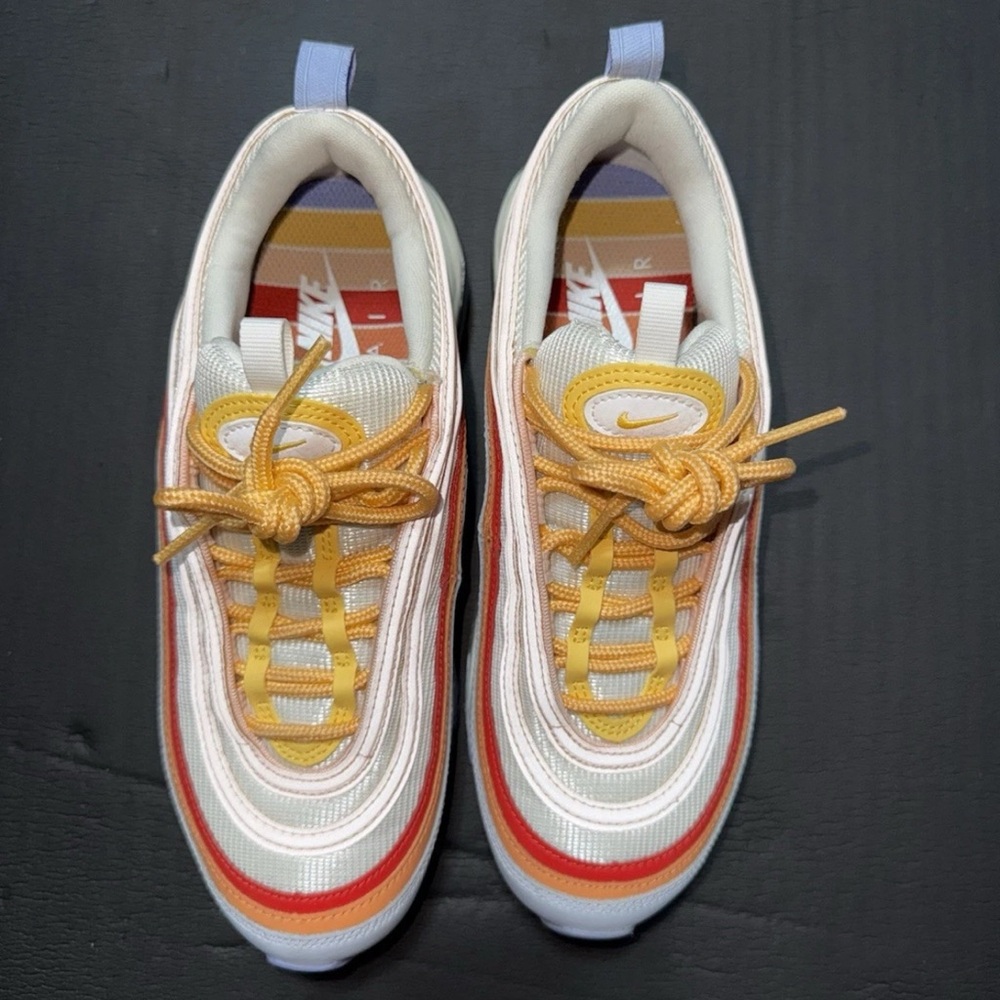 Nike Women Sneakers White, Red, and Gold